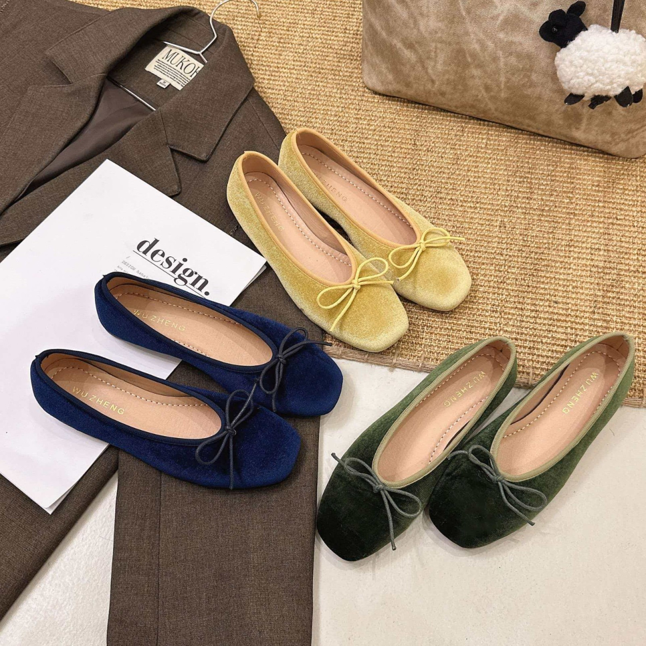 Women'S Heels - French-style high-end velvet ballet flats for