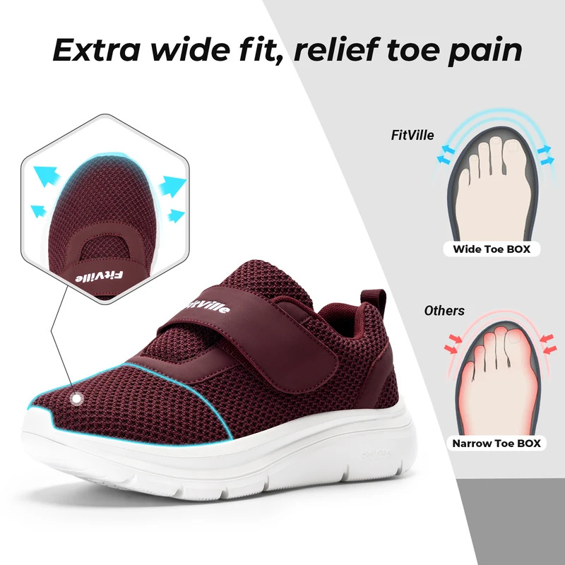 FitVille Sneakers Women'S Shoe - Women'S Shoes Extra Wide avaliação e preço