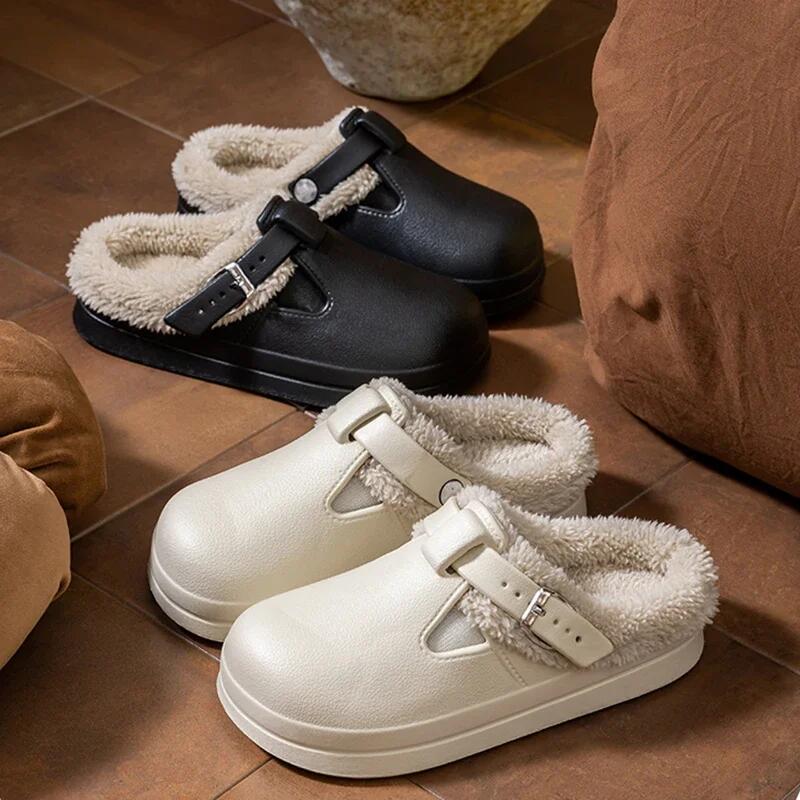 Casual Metal Buckle Warm Plush - Women'S Shoes Water Resistant avaliação e preço