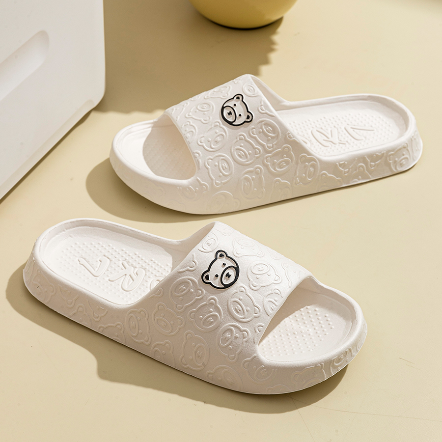 Printting Cute Bear Women Slip - Women'S Shoes For Neuropathy avaliação e preço