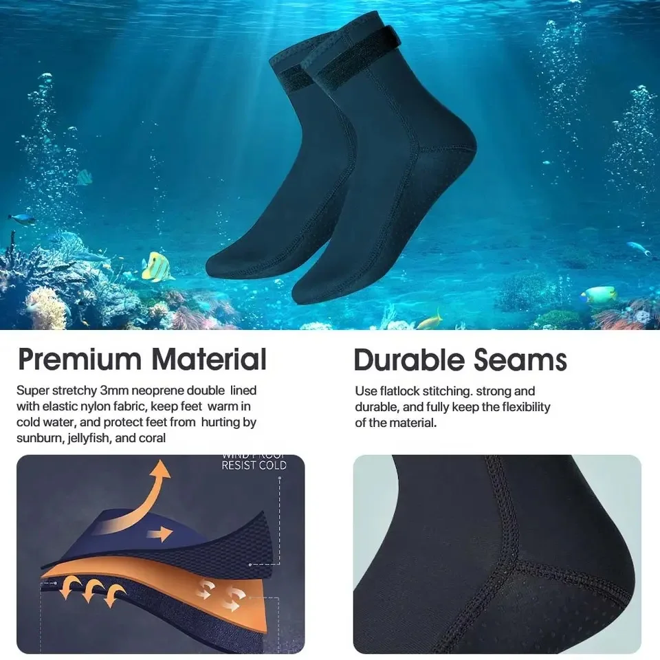 Neoprene Diving Socks 3mm Wets - Women'S Shoes For Neuropathy avaliação e preço