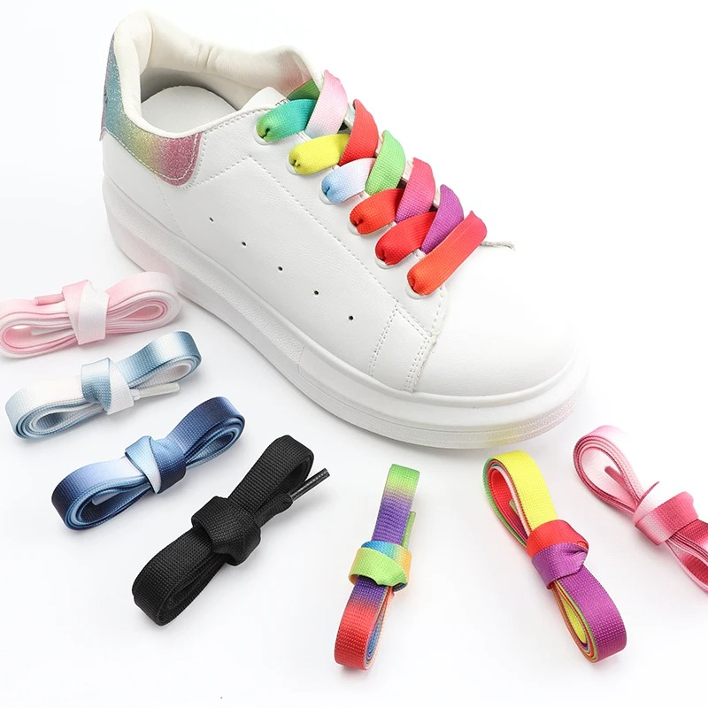 Rainbow Gradient Flat Shoelace - Women Shoes Mk avaliação e preço