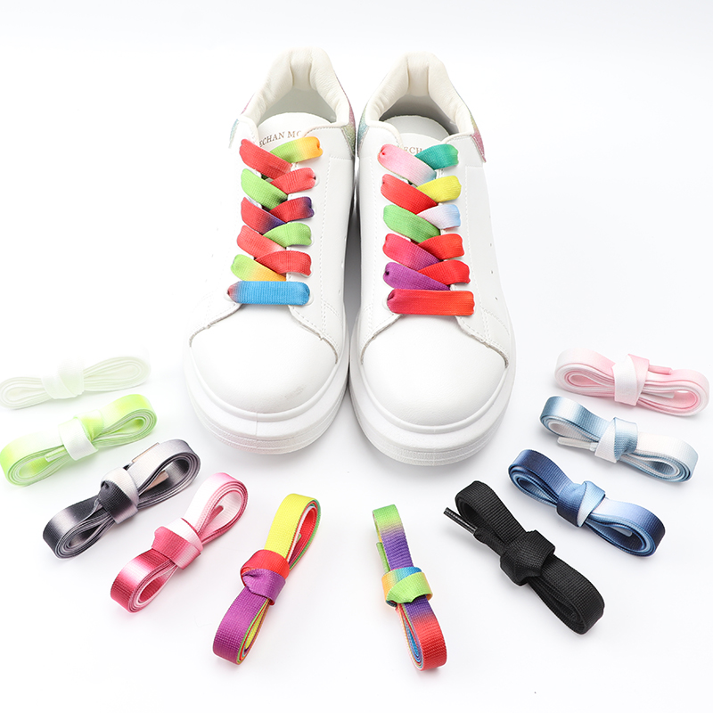 Rainbow Gradient Flat Shoelace - Women Shoes Mk avaliação e preço
