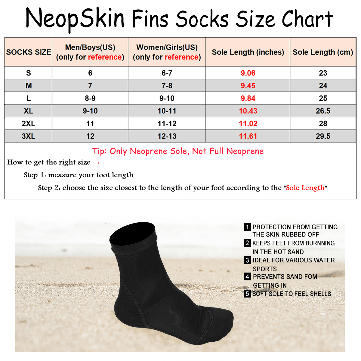 Neoprene Fin Socks for Sand Be - Women'S Shoes For Neuropathy avaliação e preço