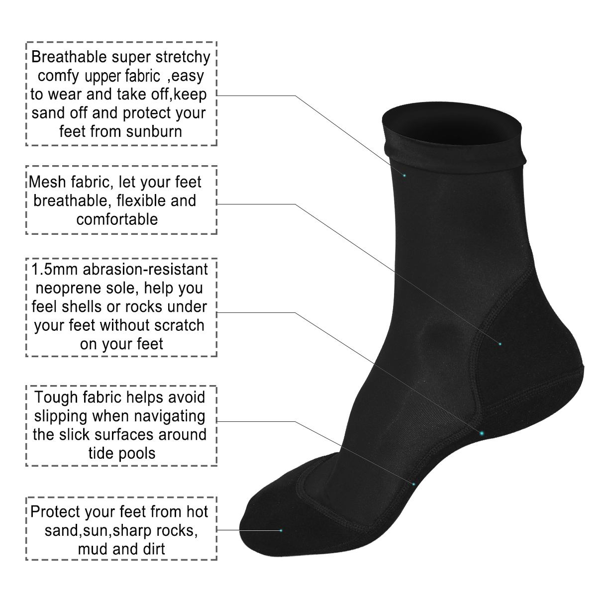 Neoprene Fin Socks for Sand Be - Women'S Shoes For Neuropathy avaliação e preço