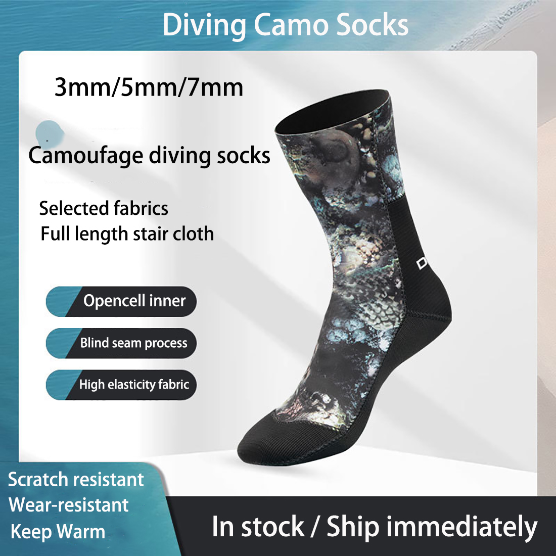 3/5/7mm Neoprene Camo Diving S - Women'S Shoes For Neuropathy avaliação e preço