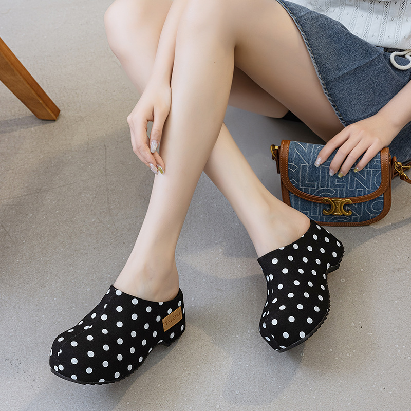 7cm Summer Black and White Pol - Women'S Shoes Water Resistant avaliação e preço
