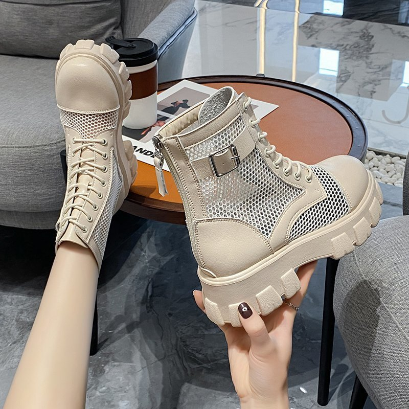 Thick Sole Breathable Mesh Boo - Women'S Shoes Water Resistant avaliação e preço