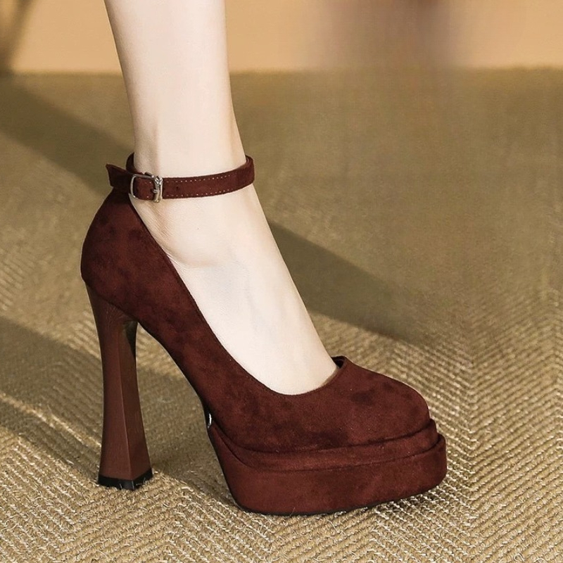 Spring Women Pumps Thick High  - Women Shoes Jd avaliação e preço