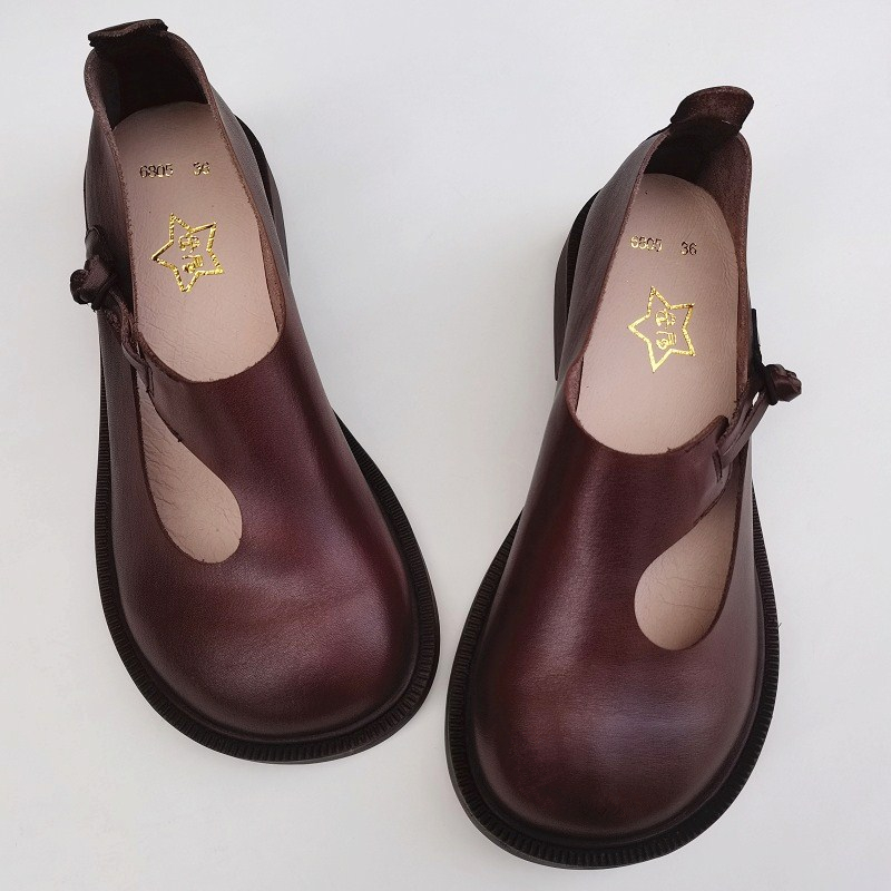 Careaymade-Genuine leather big - Women'S Heels avaliação e preço