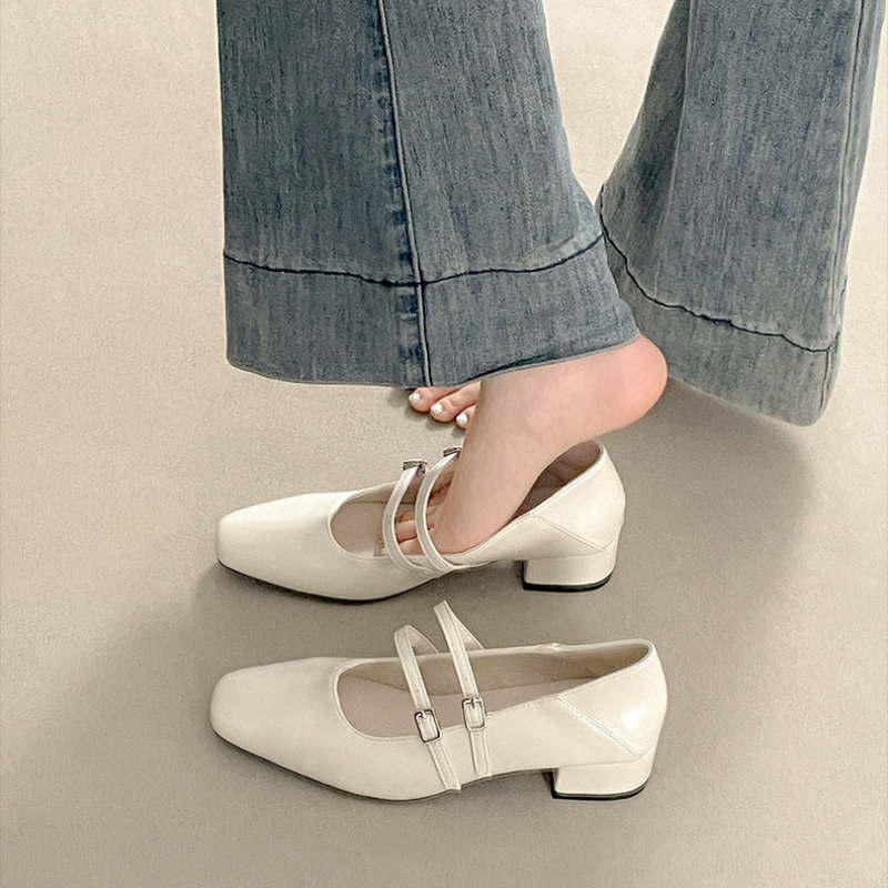 Square Toe Low Heel Women Silv - Women'S Shoes Everyday avaliação e preço