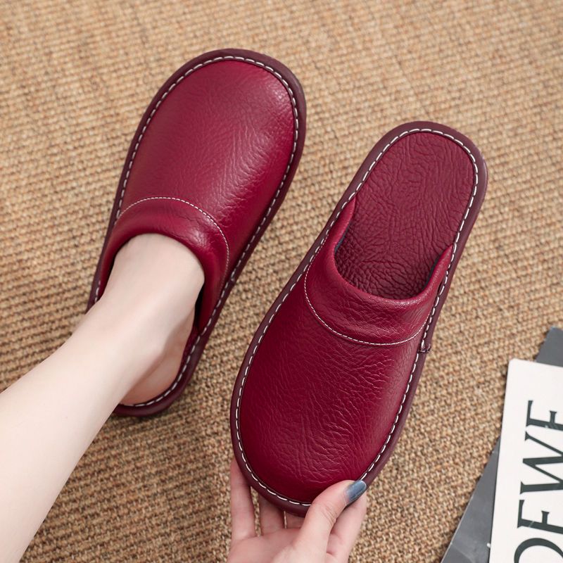 Home Leather Slippers Men and  - Women'S Shoes Water Resistant avaliação e preço