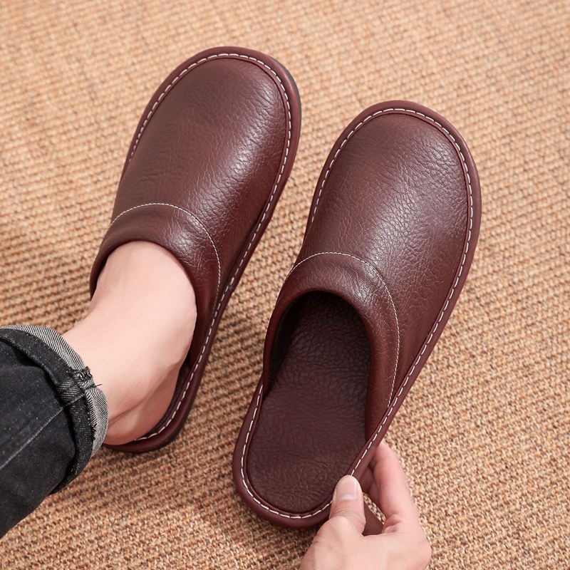 Home Leather Slippers Men and  - Women'S Shoes Water Resistant avaliação e preço