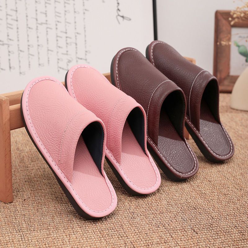 Home Leather Slippers Men and  - Women'S Shoes Water Resistant avaliação e preço