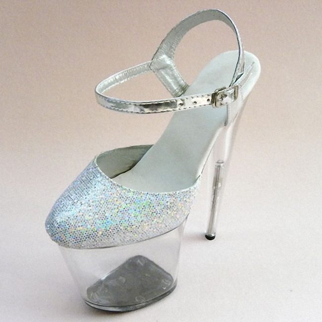 Glitter Silver 8 Inches High H - Women'S Shoes For Work avaliação e preço